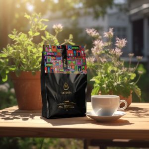 Artessa Lounge coffee bag on garden table