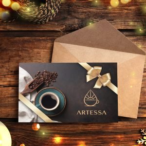 Artessa gift card on Christmas table