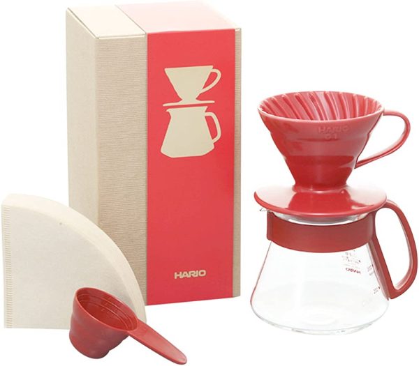 Hario V60 drip coffee maker set with box