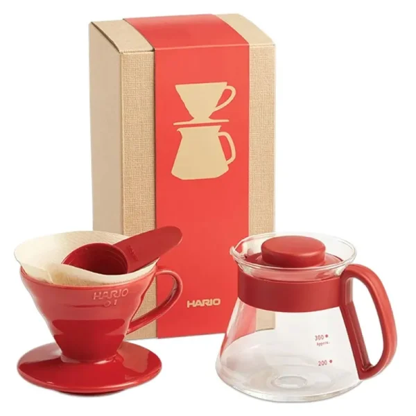Hario V60 drip coffee maker set with box