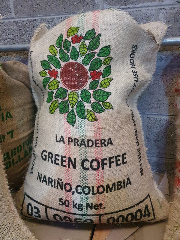 Colombia Narino Pradera green coffee bags