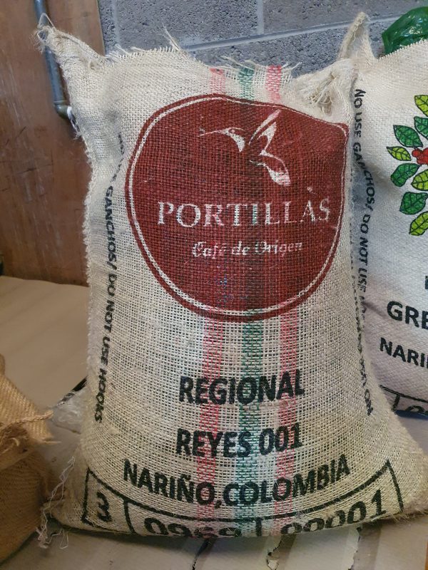 Colombia Narino Reyes green coffee bag