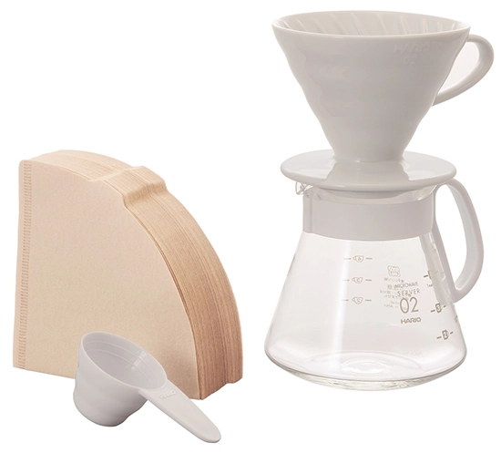 Hario V60 filter coffee set white