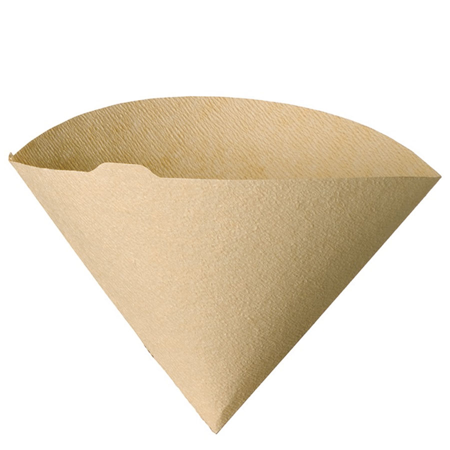 Hario cone shaped paper filter, size 02, brown